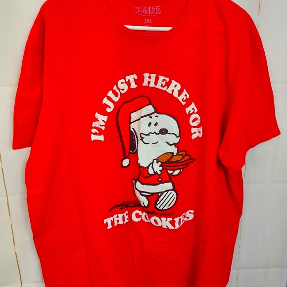 Peanuts snoopy "I'm just here for the cookies" short sleeve shirt size 2XL - Picture 1 of 5